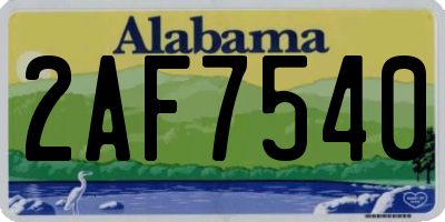 AL license plate 2AF7540