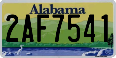 AL license plate 2AF7541