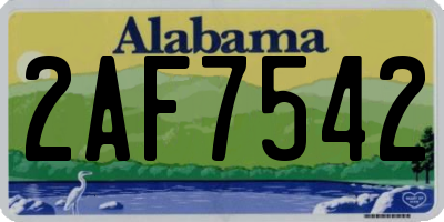 AL license plate 2AF7542