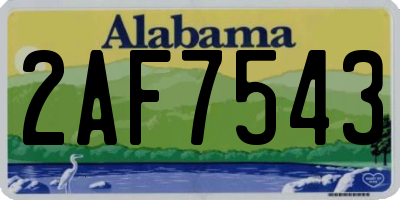 AL license plate 2AF7543