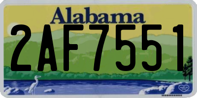 AL license plate 2AF7551