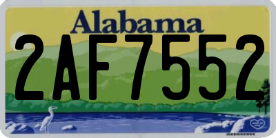 AL license plate 2AF7552