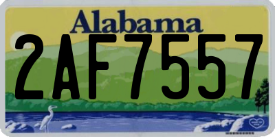 AL license plate 2AF7557