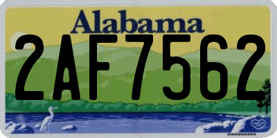 AL license plate 2AF7562