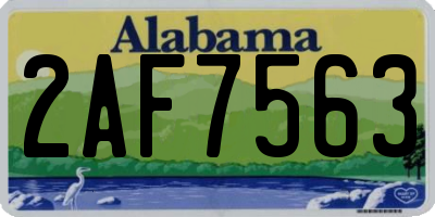 AL license plate 2AF7563