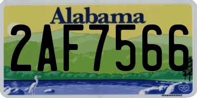 AL license plate 2AF7566