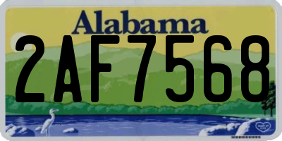 AL license plate 2AF7568