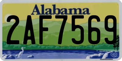 AL license plate 2AF7569