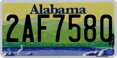 AL license plate 2AF7580