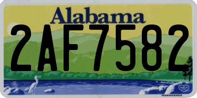 AL license plate 2AF7582