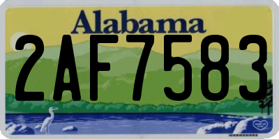 AL license plate 2AF7583