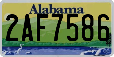 AL license plate 2AF7586