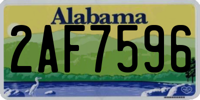 AL license plate 2AF7596