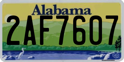 AL license plate 2AF7607