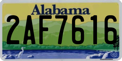 AL license plate 2AF7616