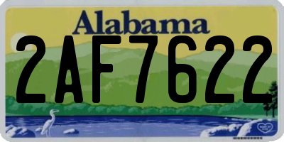 AL license plate 2AF7622
