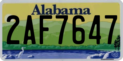 AL license plate 2AF7647
