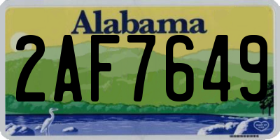 AL license plate 2AF7649
