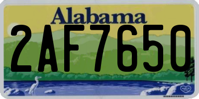 AL license plate 2AF7650