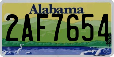 AL license plate 2AF7654