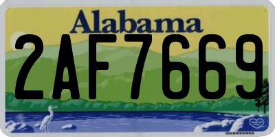 AL license plate 2AF7669