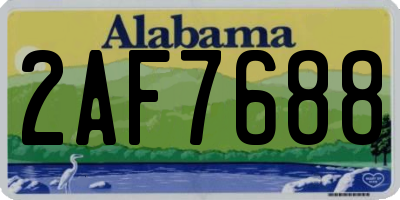 AL license plate 2AF7688