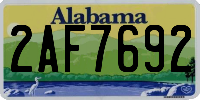 AL license plate 2AF7692