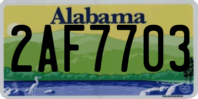 AL license plate 2AF7703