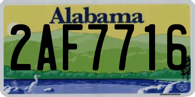 AL license plate 2AF7716