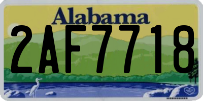 AL license plate 2AF7718