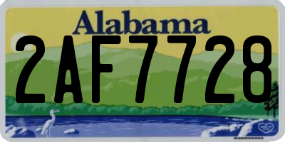 AL license plate 2AF7728