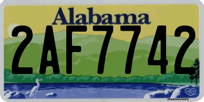 AL license plate 2AF7742