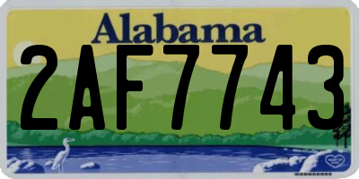 AL license plate 2AF7743