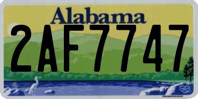 AL license plate 2AF7747