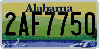AL license plate 2AF7750