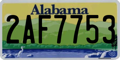 AL license plate 2AF7753