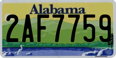 AL license plate 2AF7759