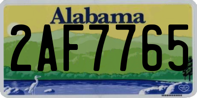 AL license plate 2AF7765