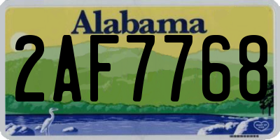 AL license plate 2AF7768