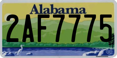 AL license plate 2AF7775