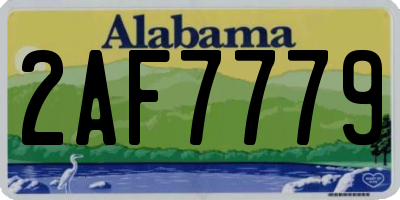 AL license plate 2AF7779