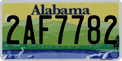 AL license plate 2AF7782