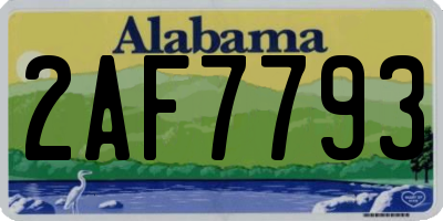 AL license plate 2AF7793