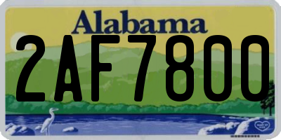 AL license plate 2AF7800