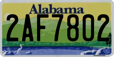 AL license plate 2AF7802