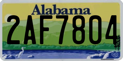AL license plate 2AF7804