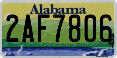 AL license plate 2AF7806
