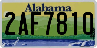 AL license plate 2AF7810