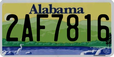 AL license plate 2AF7816