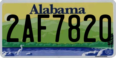 AL license plate 2AF7820